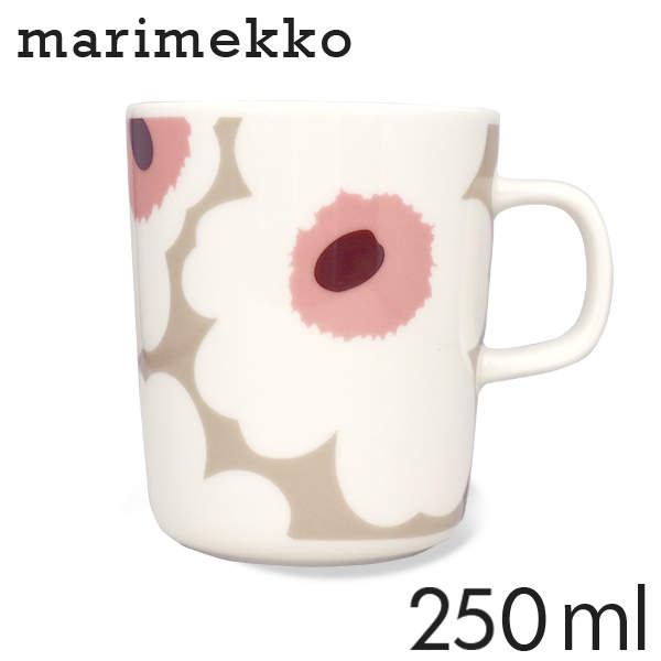 Marimekko マリメッコ Unikko ウニッコ マグ マグカップ 250ml クレイ×ホワイト: