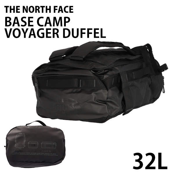 THE NORTH FACE ノースフェイス バックパック BASE CAMP VOYAGER DUFFEL ベースキャンプ ボイジャー ダッフル 32L ブラック×アスファルトグレー: