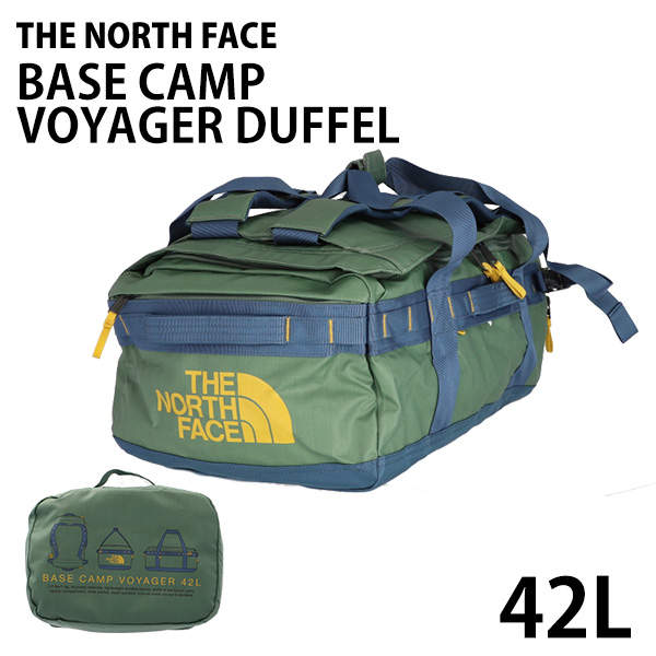 THE NORTH FACE ノースフェイス バックパック BASE CAMP VOYAGER DUFFEL ベースキャンプ ボイジャー ダッフル 42L ダックグリーン×シェイディブルー: