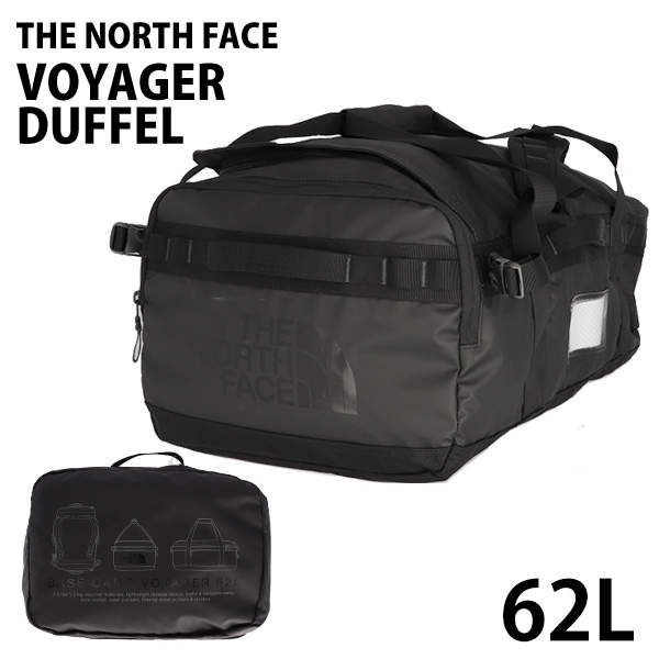 THE NORTH FACE ノースフェイス バックパック BASE CAMP VOYAGER DUFFEL ベースキャンプ ボイジャー ダッフル 62L ブラック×アスファルトグレー: