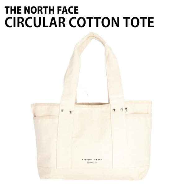 THE NORTH FACE ノースフェイス トートバッグ CIRCULAR COTTON TOTE サーキュラー コットントート ホワイト: