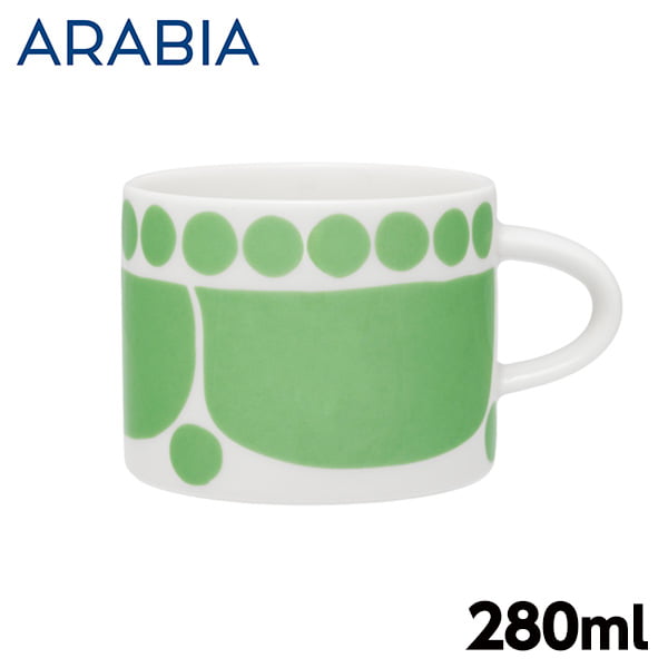 ARABIA アラビア Sunnuntai スンヌンタイ ティーカップ 280ml ライトグリーン: