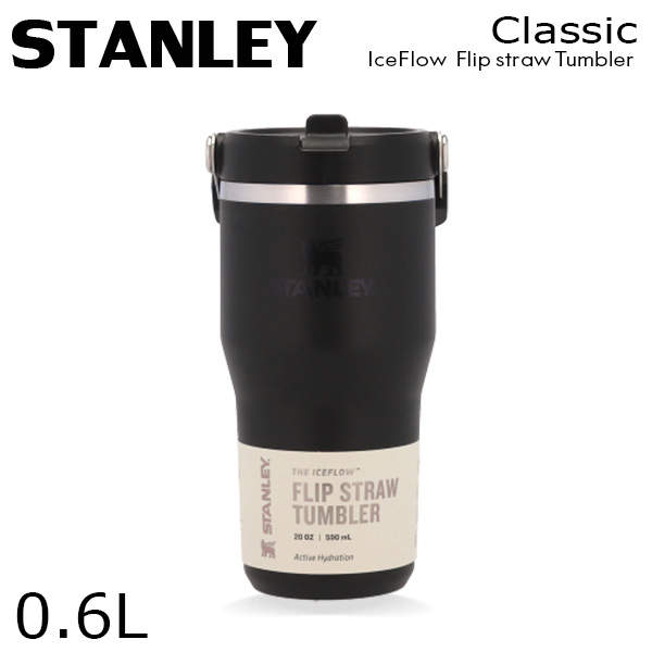 STANLEY スタンレー IceFlow Flip Straw Tumbler アイスフロー フリップストロー 真空タンブラー ブラック 0.6L 20oz: