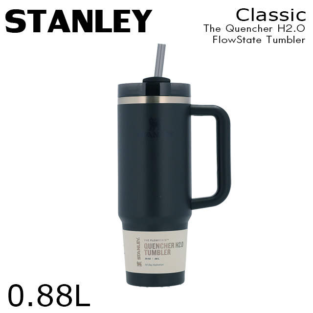 STANLEY スタンレー The Quencher H2.O FlowState Tumbler 真空 スリムクエンチャー ブラック 0.88L 30oz: