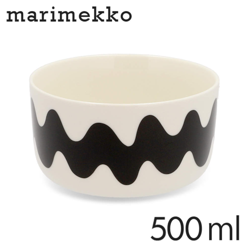 Marimekko マリメッコ Lokki ロッキ お皿 ボウル 500ml ホワイト×ブラック: