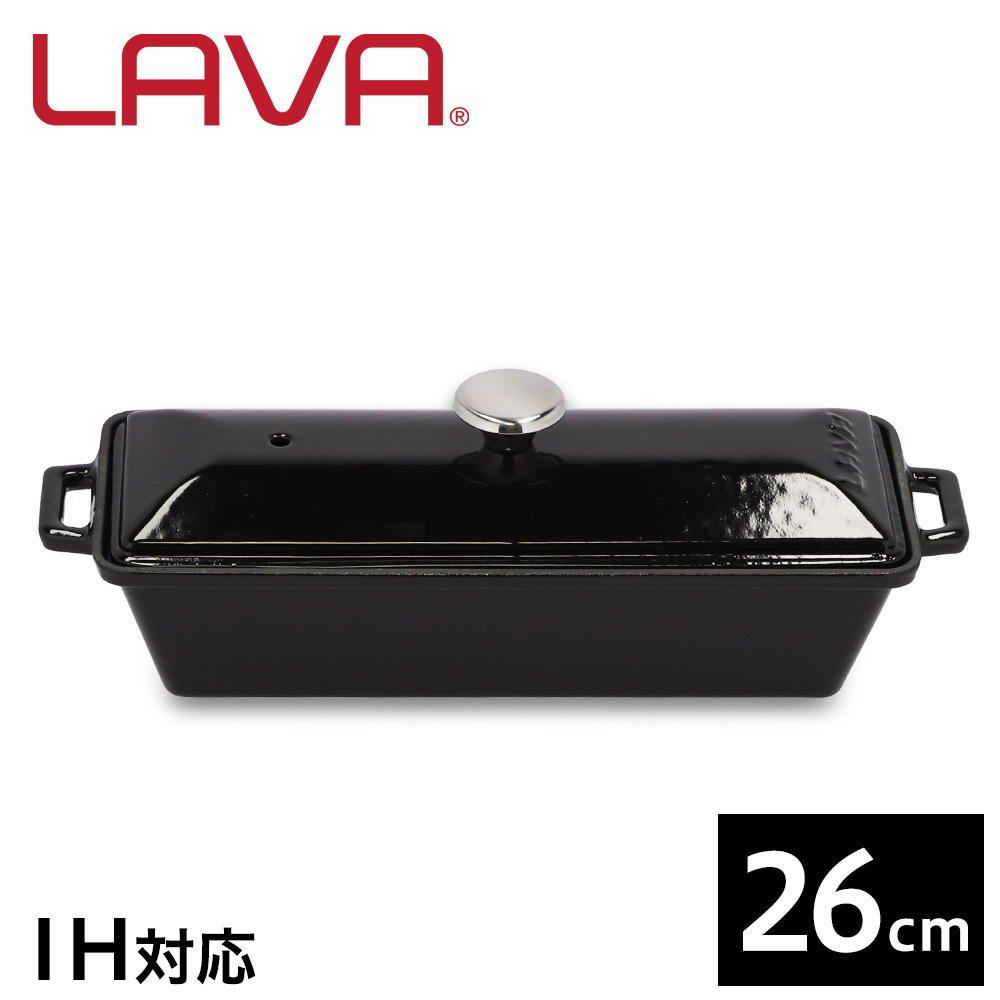 LAVA 鋳鉄ホーロー鍋 テリーヌポット 26cm Shiny Black LV0026: