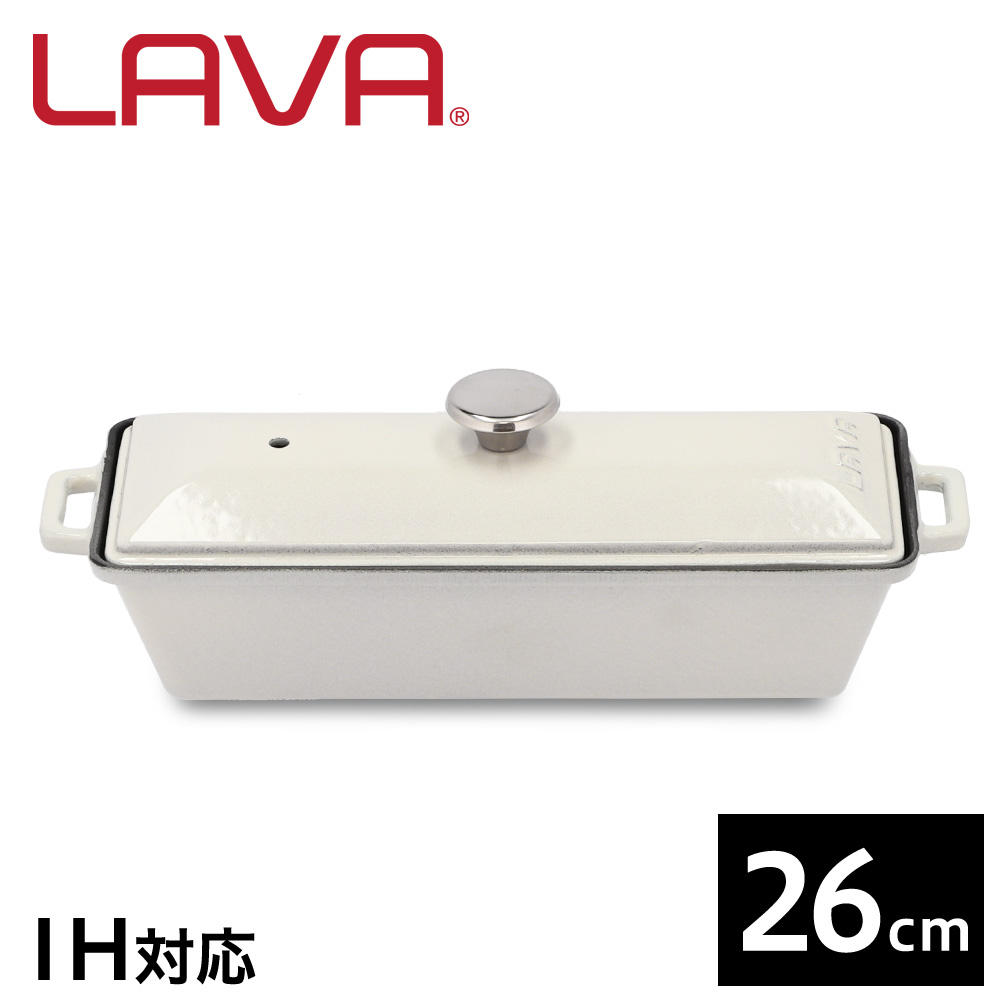 LAVA 鋳鉄ホーロー鍋 テリーヌポット 26cm MAJOLICA WHITE LV0112: