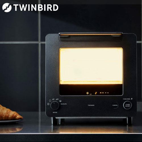 【ポイント10倍】ツインバード オーブントースター 匠ブランジェトースター 2枚焼き ブラック TS-D486B: