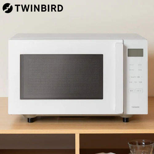 ツインバード センサー付フラットオーブンレンジ 16L ホワイト DR-E216W: