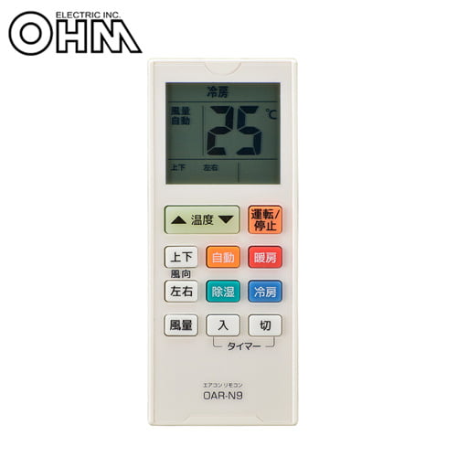 オーム電機 エアコンリモコン 汎用 ホワイト OAR-N9:
