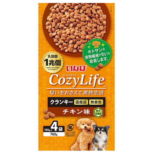 いなば CozyLife クランキー 総合栄養食 チキン味 190g×4袋入 DD-131: