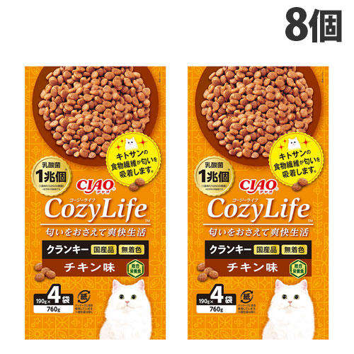 いなば CozyLife クランキー 総合栄養食 チキン味 (190g×4袋入)×8個 P-333: