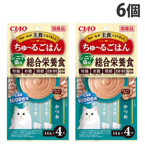 いなば CIAO ちゅ～るごはん 総合栄養食 シニア猫用 かつお 4本入×6個 SC-468: