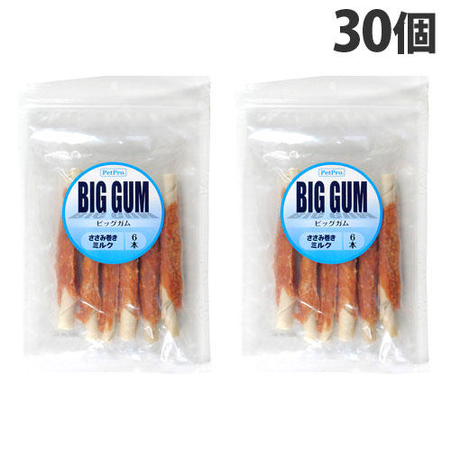 ペットプロ BIGガム ささみ巻きミルク 6本入×30個: