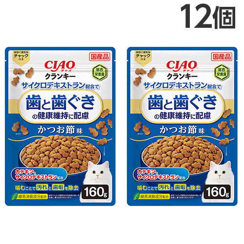 いなば CIAO クランキー 歯と歯ぐきの健康維持に配慮 かつお節味 160g×12個 P-139: