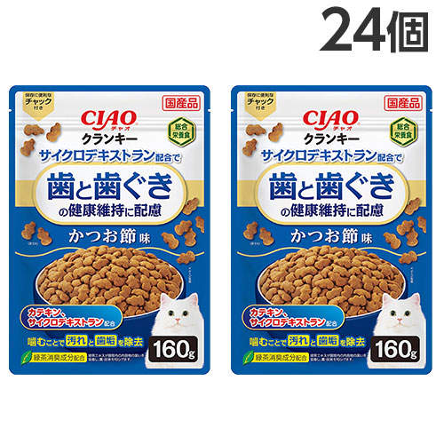 いなば CIAO クランキー 歯と歯ぐきの健康維持に配慮 かつお節味 160g×24個 P-139: