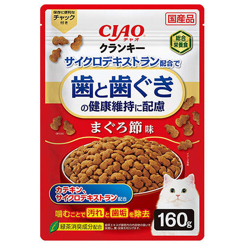 いなば CIAO クランキー 歯と歯ぐきの健康維持に配慮 まぐろ節味 160g P-138: