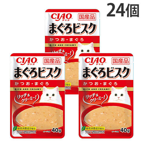 いなば CIAO パウチ まぐろビスク かつお・まぐろ 40g×24個: