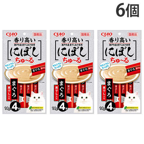 【お1人様1セット限り】【ポイント10倍】【送料弊社負担】【ゆうパケット配送】いなば にぼしちゅ~る まぐろ煮干入り 4本×6個【他商品と同時購入不可】: