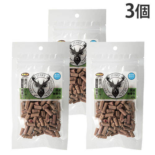 【お1人様1セット限り】【ゆうパケット配送】【送料弊社負担】マルジョー&ウエフク 鹿肉ジャーキー ミニカット 野菜 45g×3個【他商品と同時購入不可】: