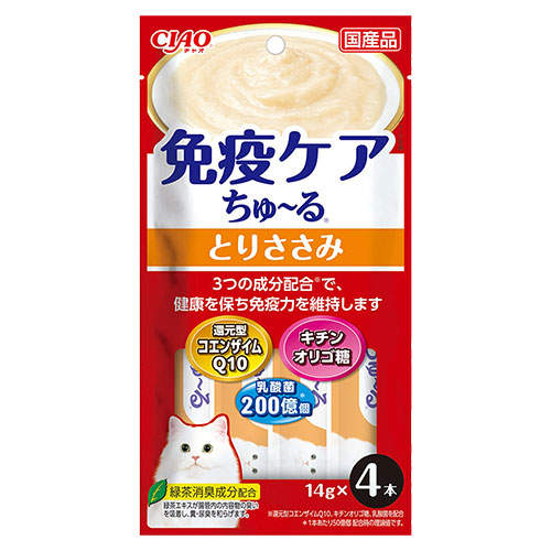 『ポイント15倍』いなば CIAO 免疫ケア ちゅ~る とりささみ 14g 4本入 SC-418: