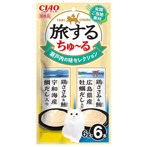 『ポイント15倍』いなば CIAO 旅するちゅ~る 瀬戸内の味 セレクション 6g 6本入 SC-592: