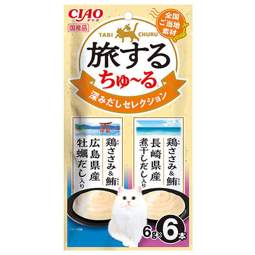 『ポイント15倍』いなば CIAO 旅するちゅ~る 深みだし セレクション 6g 6本入 SC-594: