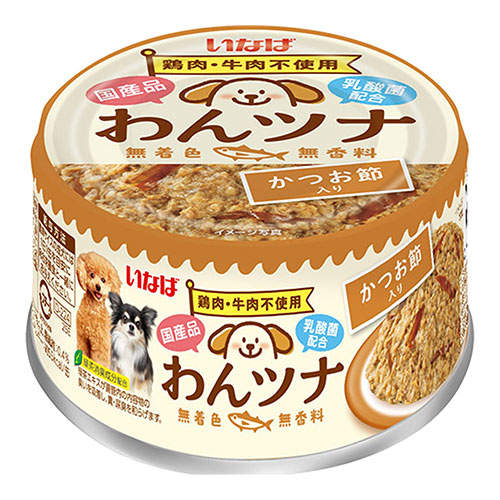 『ポイント15倍』いなば わんツナ かつお節入り 85g D-224: