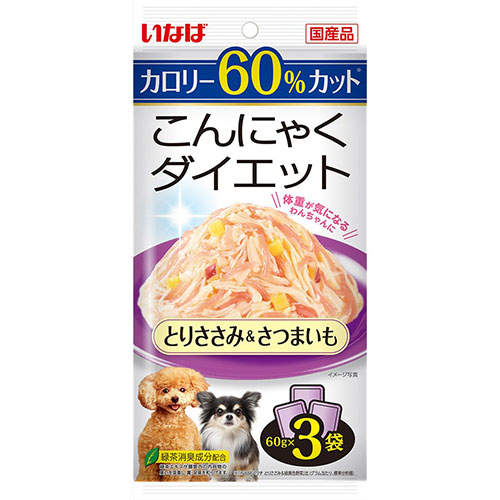 『ポイント15倍』いなば こんにゃくダイエット 3袋入り とりささみ＆さつまいも DRP-49: