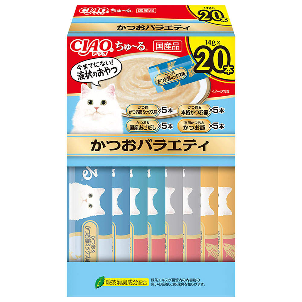 【ポイント10倍】いなば ちゅ～る かつおバラエティ ボックス 14g 20本入: