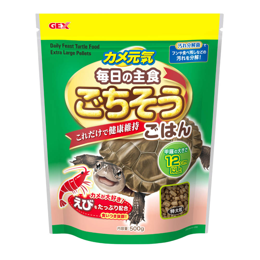 ジェックス カメ元気 ごちそうごはん 特大粒 500g: