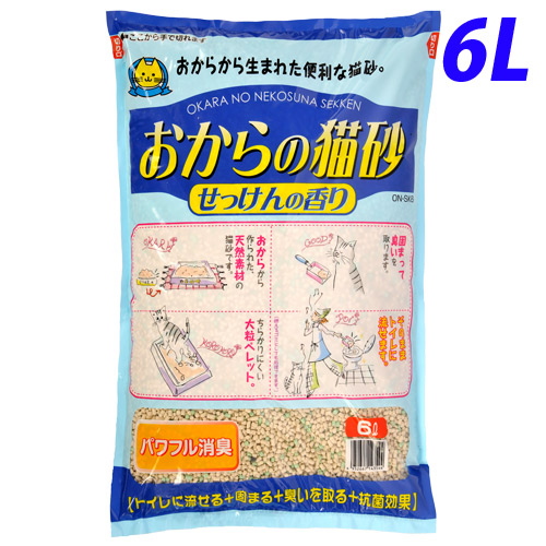 常陸化工 猫砂 おからの猫砂 せっけんの香り 6L: