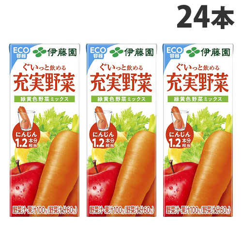 充実野菜 緑黄色野菜ミックス 紙パック 200ml×24本: