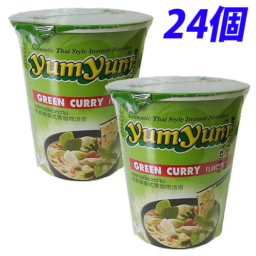 YumYum カップ麺 カップラーメン グリーンカレー味 70g 24個:
