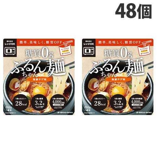オーミケンシ 糖質0g ぷるんちゃん麺 海鮮チゲ 200g×48個: