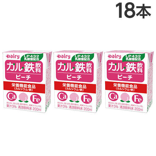 南日本酪農協同 デーリィ カル鉄飲料 ピーチ味 200ml×18本: