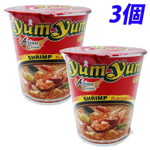 YumYum カップ麺 カップラーメン トムヤムシュリンプ味 70g 3個:
