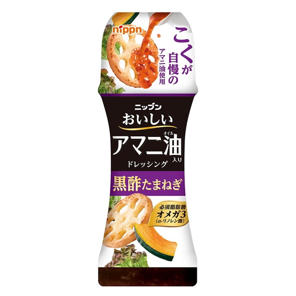 日本製粉 アマニ油入りドレッシング 黒酢たまねぎ 150ml:
