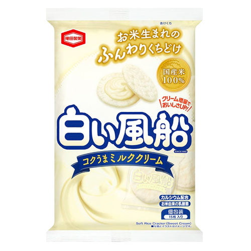 亀田製菓 白い風船 コクうまミルククリーム 15枚: