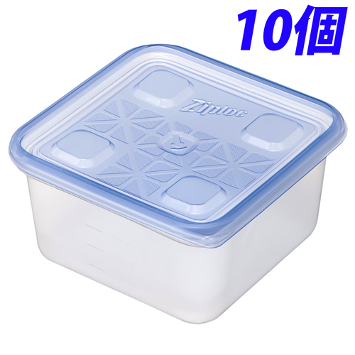 旭化成ホームプロダクツ 容器・ストッカー ジップロック コンテナー 正方形 1100ml 10個入:
