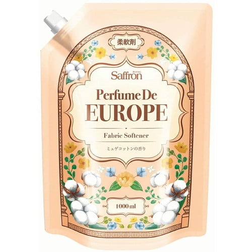 香りサフロン 柔軟剤 パフュームドヨーロッパ ミュゲコットンの香り 大容量 詰替 1000ml: