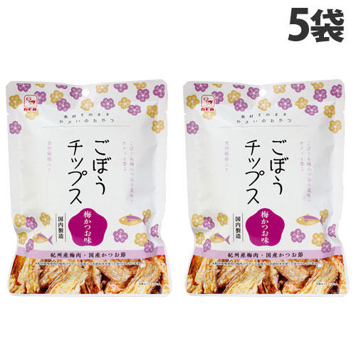 カモ井食品 ごぼうチップス 梅かつお味 24g×5袋: