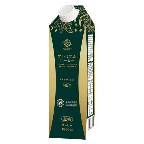 三本珈琲 プレミアムコーヒー 無糖 1000ml: