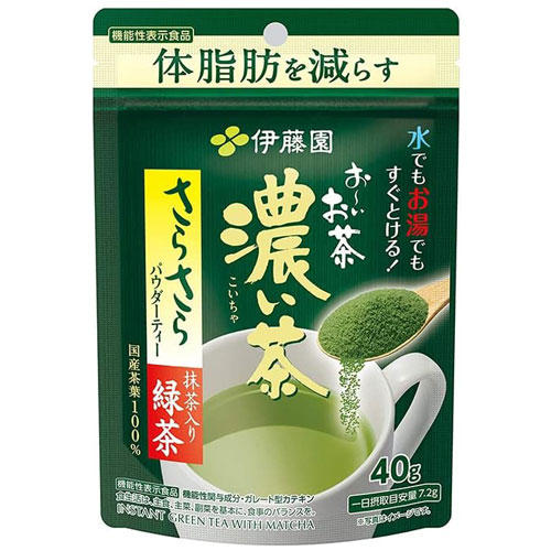 伊藤園 おーいお茶 濃い茶 さらさら抹茶入り緑茶 40g: