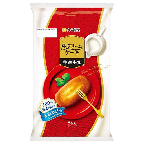丸中製菓 特選牛乳 生クリームケーキ 5個入: