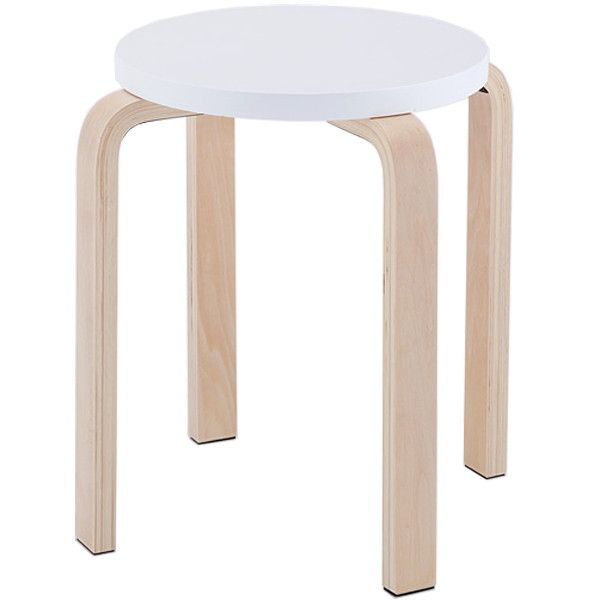 アール・エフ・ヤマカワ 木製丸椅子 ホワイト Z-SHSC-1: