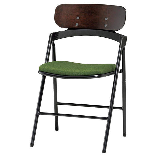 サンケイ 折りたたみ椅子 厚張り 布張り 背合板色ブラウン ダークグリーン CF77-MYD-PST-MDG: