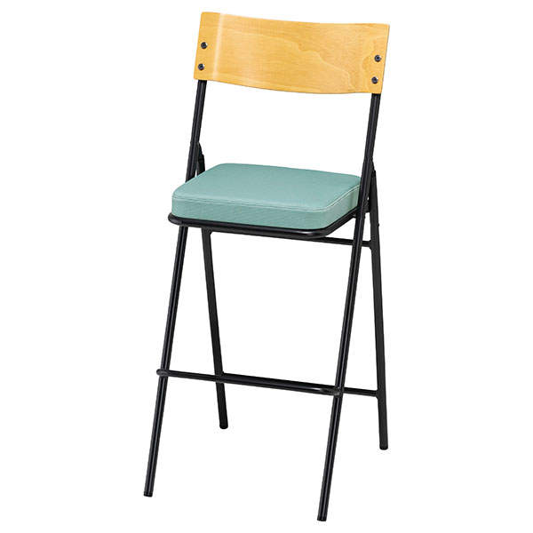 サンケイ 折りたたみハイチェア 厚張り 布張り 背合板色ナチュラル セージ CF73-MY-PST-SJ: