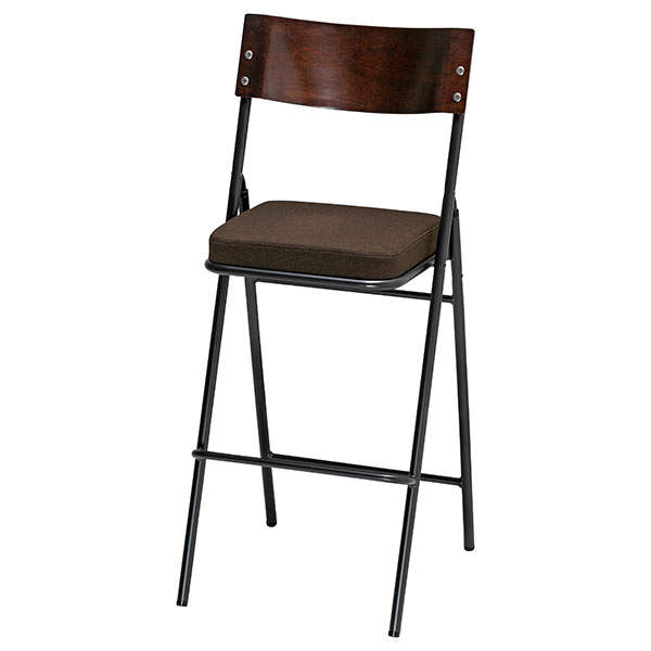 サンケイ 折りたたみハイチェア 厚張り 布張り 背合板色ブラウン ダークブラウン CF74-MY-PST-DBR: