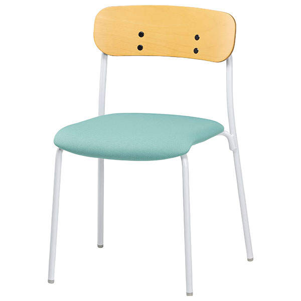 サンケイ スタッキングチェア ミーティングチェア 4本脚 布張り 背合板色ナチュラル セージ CM112-MY-PST-SJ: